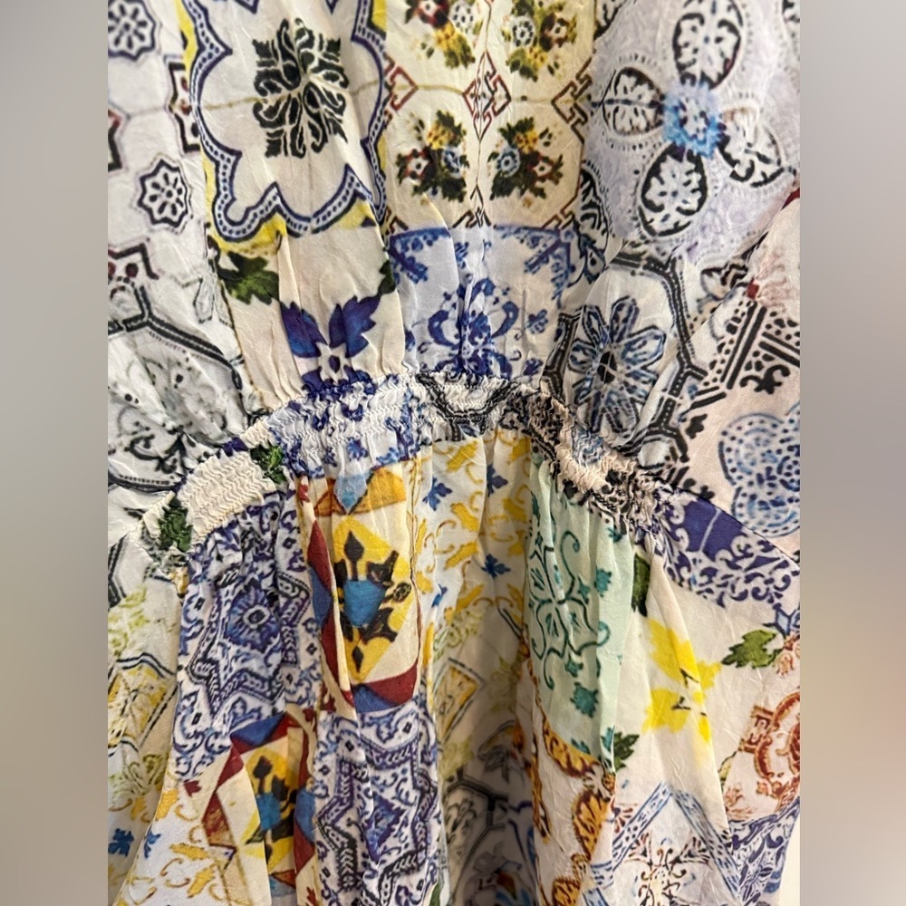 Johnny Was Collection Mosaic-printed Georgette Tunic Size XXL - Picture 6 of 8